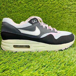 Nike Air Max 1 Girls Size 7Y White Black Pink Running Athletic Shoes Sneakers